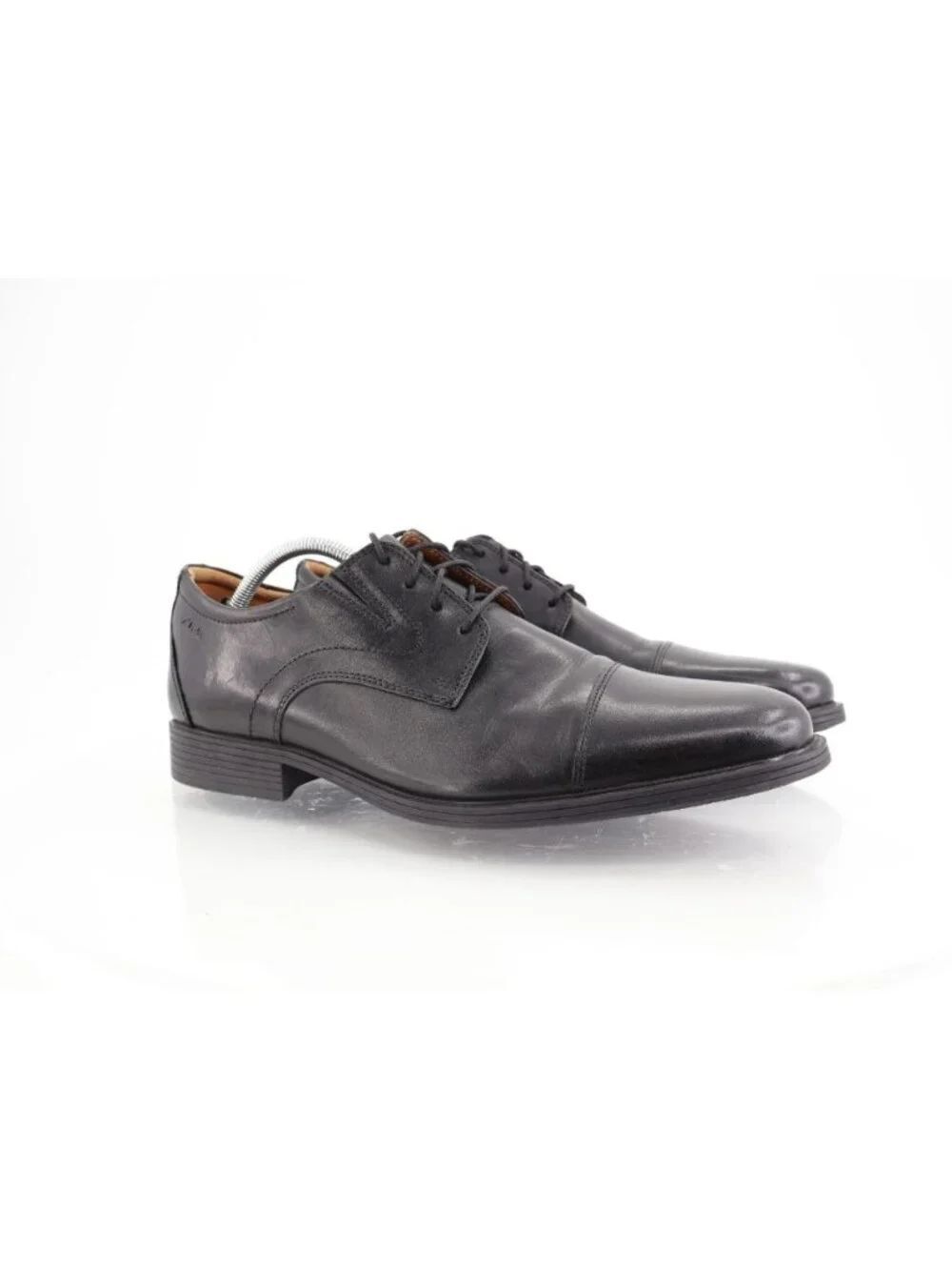 Clarks Men's Whiddon Cap Oxford Size 12M Black Leather Lace Up Dress Shoes